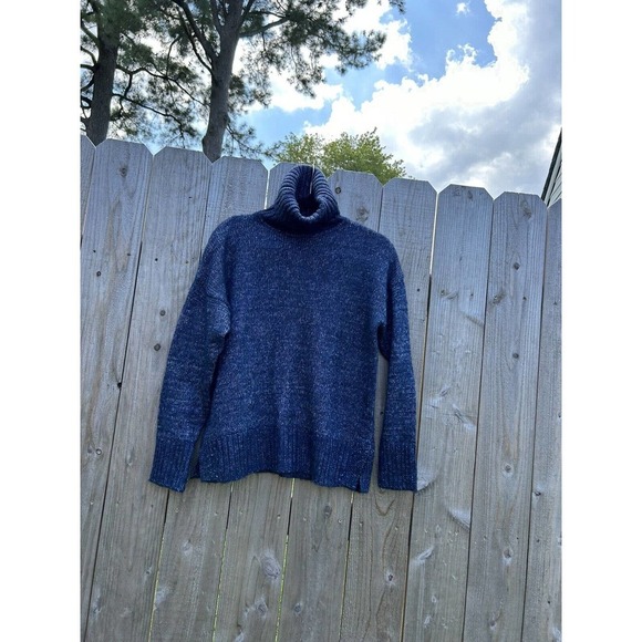 Turtleneck Sweater by Banana Republic Repreve Women Petite Small Blue Winter Nwt - Picture 3 of 11